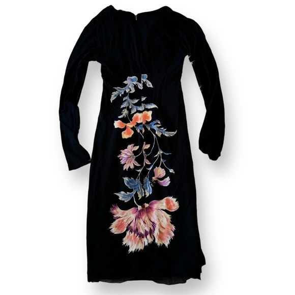Vintage 2000s Roberto Cavalli Y2K floral print long sleeve dress jersey stretch - Picture 2 of 10